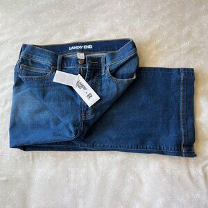 NWT Lands' End Sz 2/Inseam 30 Women's Recover High Rise Wide Leg Blue Jeans